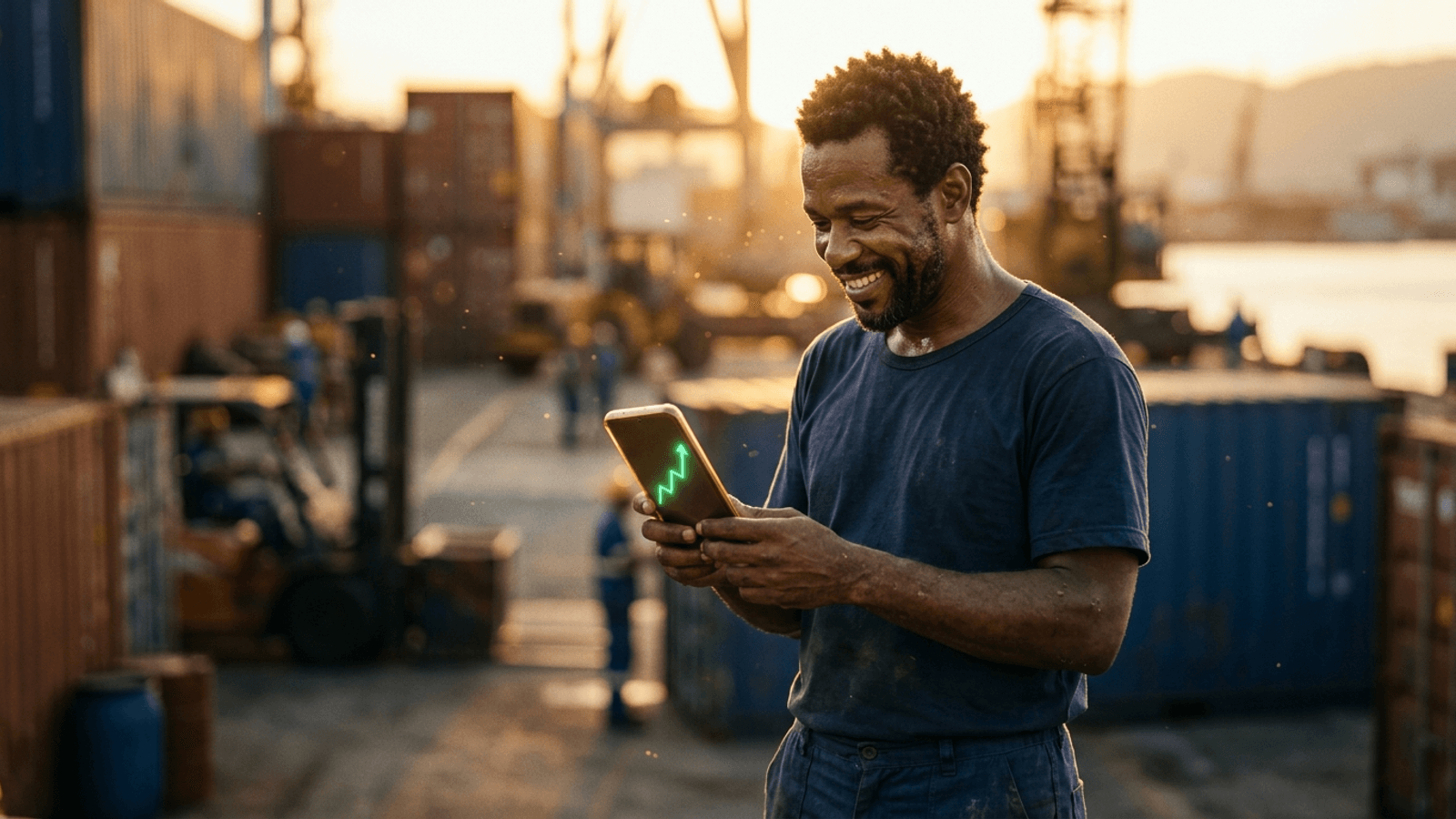 Trabalhador consultando pelo celular o saldo do FGTS após o crédito do lucro distribuído em 2026